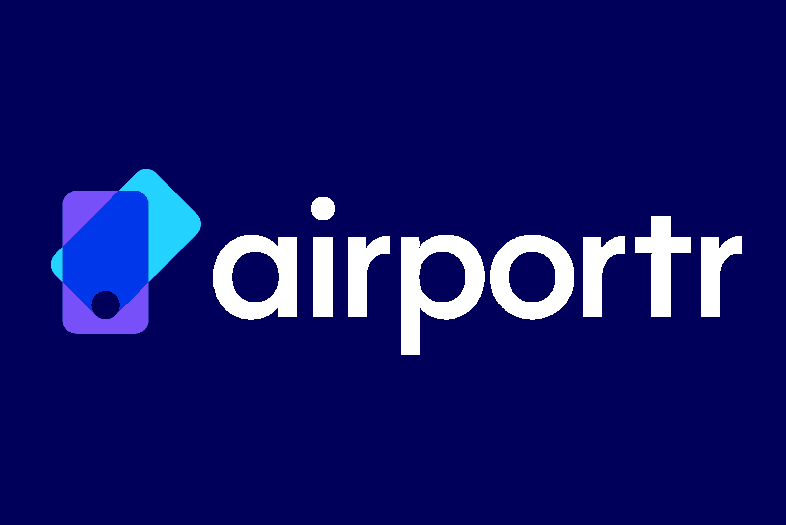 Airportr logotyp blå bakgrund