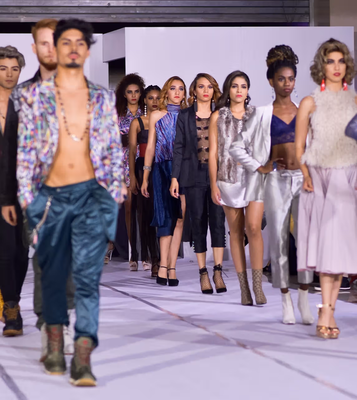Fashion models on a catwalk